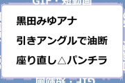 黒田みゆアナ　引きアングルで油断して座り直し△パンチラGIF