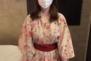 【エロ動画 素人】 浴衣姿の可愛いカノジョに生ハメで大量中出し