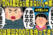 【2ch修羅場スレ】汚嫁「DNA鑑定するなら産まない！あなたの子なの！」４年間レスだから托卵確定だがw嫁父が「必ずDNA鑑定か不倫を白状させる！」→翌日嫁父200万を【ジュリメール・ロミオメール】