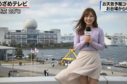 【動画】お天気お姉さん、強風でパンチラ