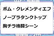 ポム・クレメンティエフ　ノーブラタンクトップ胸チラ格闘シーンGIF