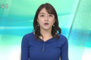 【画像】NHKニュース7の赤木野々花アナ、巨乳がエロすぎる