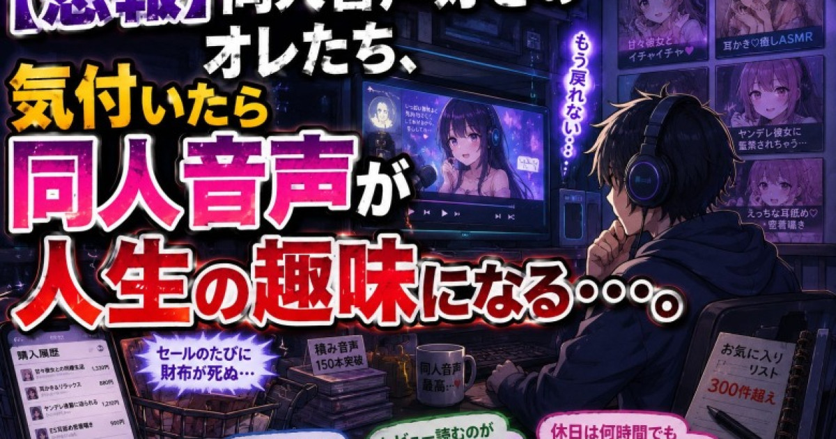 【悲報】同人音声好きのオレたち、気付いたら同人音声が人生の趣味になる・・・。