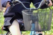 【画像】女子高生ってスカートのまま自転車乗るけどパンツ見せびらかしてんの？？？？？？