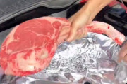 【動画】アメリカ美女さん、車のエンジンでステーキを焼いてしまうｗｗｗｗｗｗｗｗｗｗｗｗ