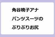 角谷暁子アナ、パツパツパンツスーツのぷりぷりお尻！肉感が生々しい歩き尻GIF