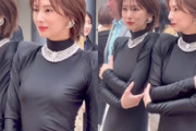 北川景子がボディラインくっきりピタピタ黒ワンピース姿でエロい