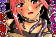 【エロ漫画】姫の実験で生まれた触手に陵辱されるくノ一！子宮に寄生した触手を払うため忍者と中出しHするもwww
