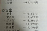 【悲報】JD、とんでもない家計簿を披露