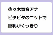 佐々木舞音アナ　ピタピタのニットで巨乳がくっきり！シンプルな青ニットで膨らみの陰影を強調してしまう