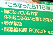 【お願い】東京都「自宅療養、体を起こさないと息が出来ない。唇が紫色。酸素飽和度９０％以下になったら１１９番してね」?