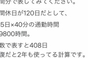 【悲報】片道30分で通勤する社畜、1年間のうち2年分も無駄にしていた